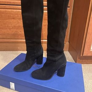 Stuart Weismann black suede over the knee boots excellent condition size 7.5